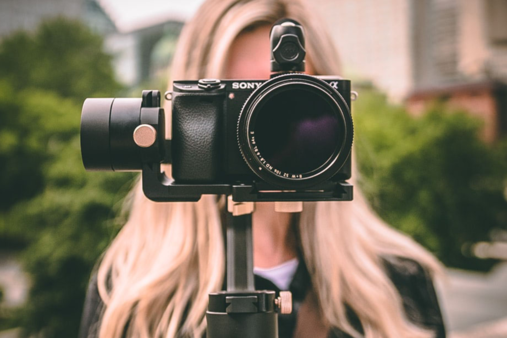 Person recording on a camera