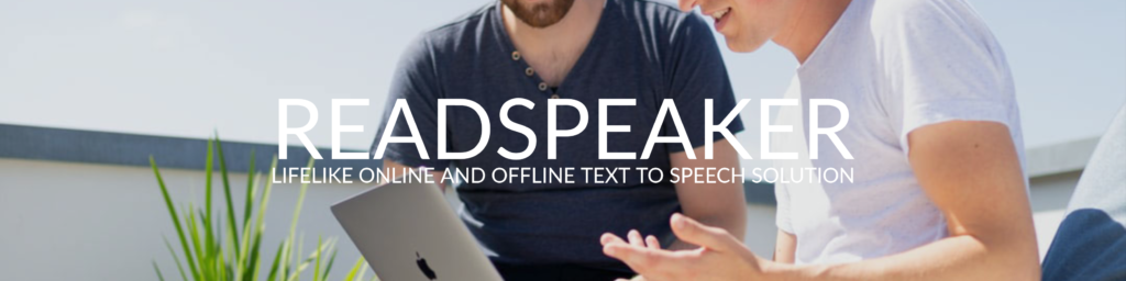 ReadSpeaker banner with text lifelike online and offline text to speech solution