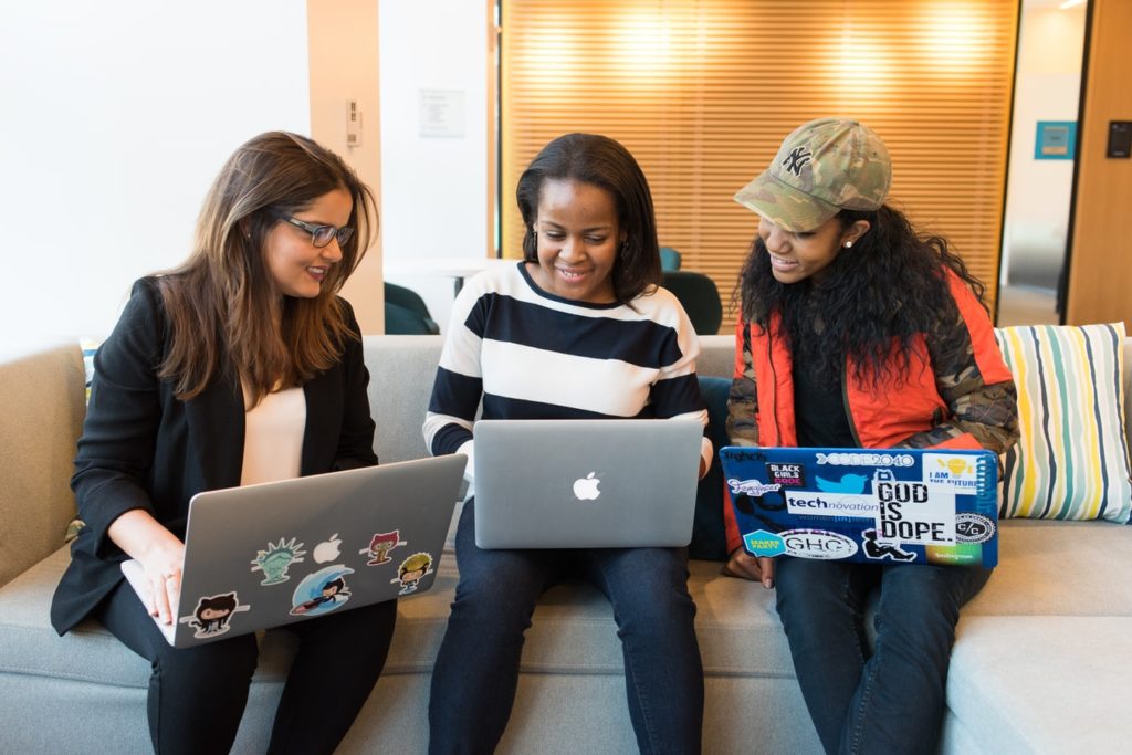 Group of students on laptops