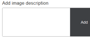 Close-up of text box to add an alternative description for an image