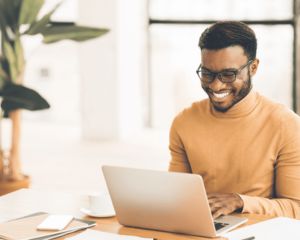 Man working on computer