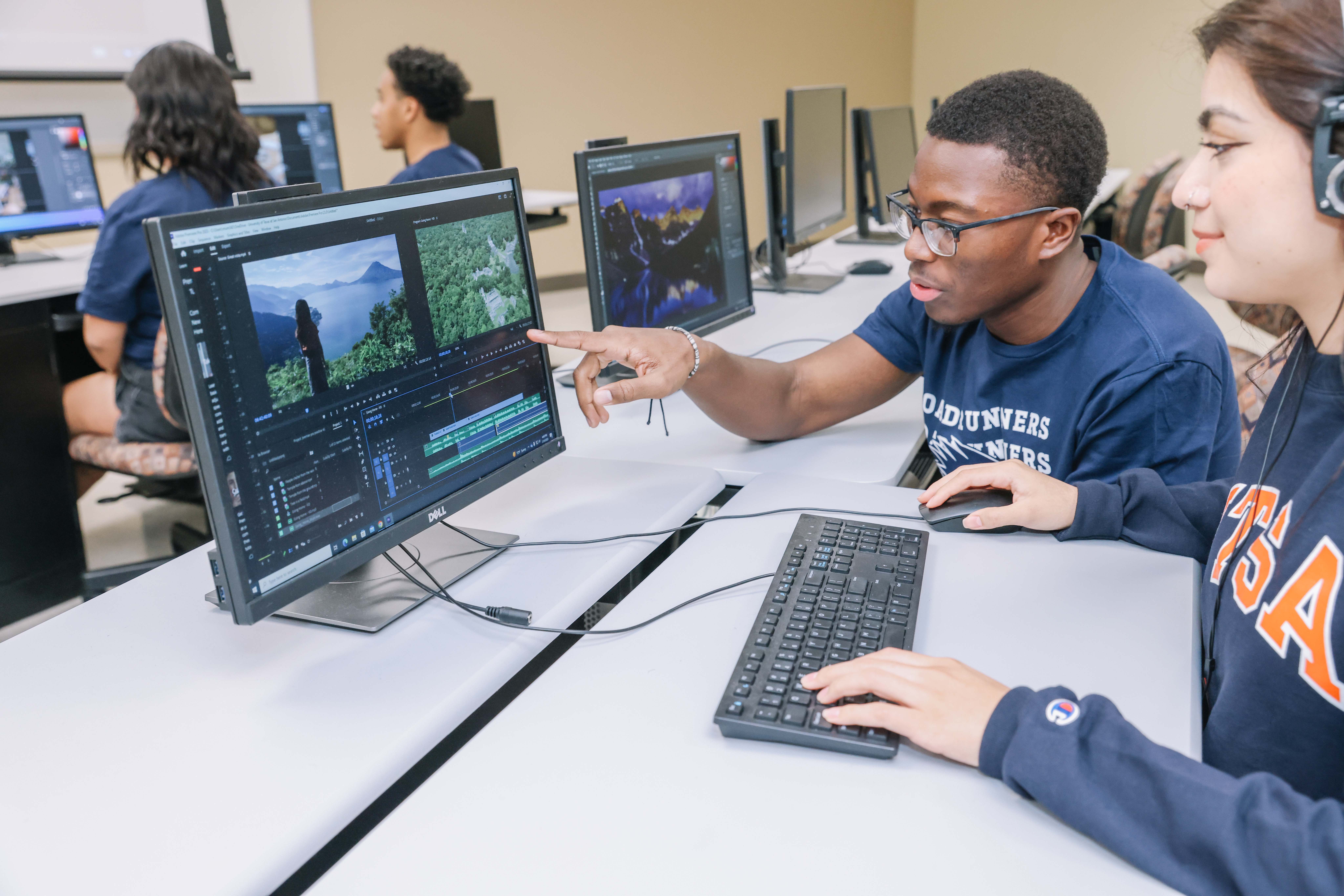 Students working together on a computer
